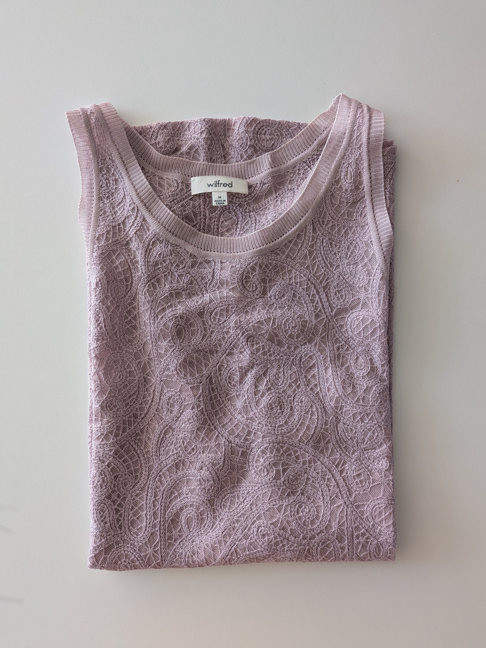Wilfred Lace-Texture Sleeveless Top — Dusty Rose